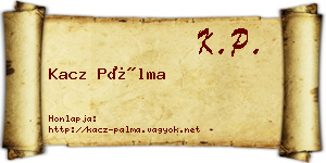 Kacz Pálma névjegykártya